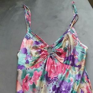 Nightgown vintage 70's floral nylon gown